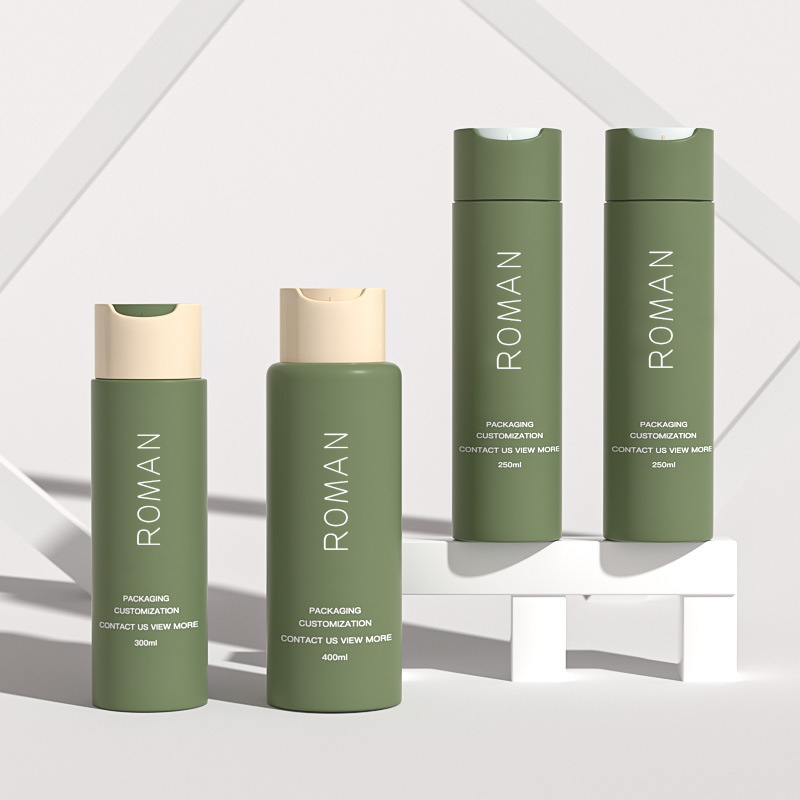 100ml 200ml 250ml 500ml cosmetic packaging pisilin ang plastic pet shampoo bote lotion bote na may disc cap