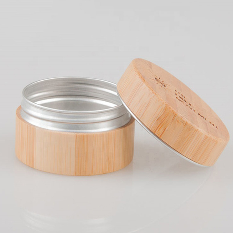 5g 15g 30g 50g 100g cosmetic packaging cylinder hugis kawayan kahoy na facial cream bote na may panloob na aluminyo jar 5g 15g 30g 50g 100g cosmetic packaging cylinder hugis kawayan kahoy na facial cream bote na may panloob na aluminyo jar