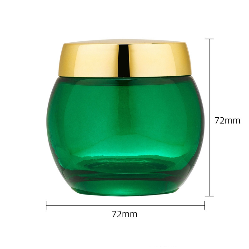 Green Transparent Glass Cosmetic Jar Empty Body Lotion Jar Green Transparent Glass Cosmetic Jar Empty Body Lotion Jar