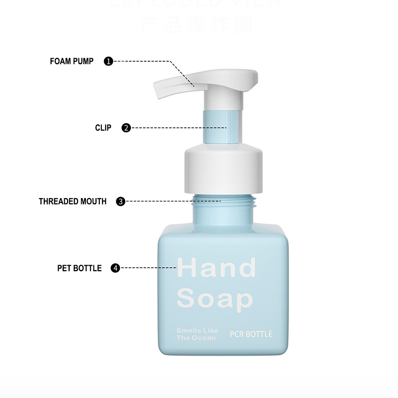 Refillable PCR 250ml Square Facial Cleanser Soap Dispenser Plastic Hand Soap Body Hugasan Bote na may Foam Pump Refillable PCR 250ml Square Facial Cleanser Soap Dispenser Plastic Hand Soap Body Hugasan Bote na may Foam Pump