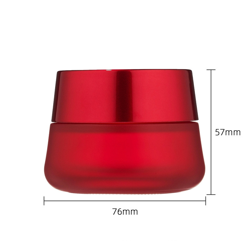 Round cosmetic red cream jar walang laman na glass cream jar Round cosmetic red cream jar walang laman na glass cream jar