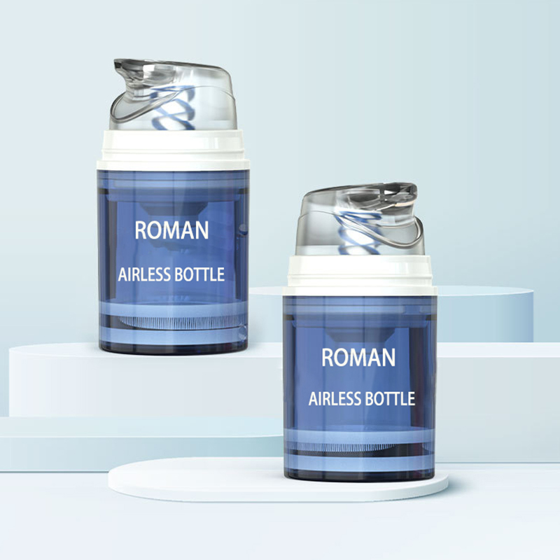 Lahat ng plastic 15ml 1oz airless lotion bote 30ml 50ml tpe spring mono packaging plastic cosmetic bote na may transparent spring