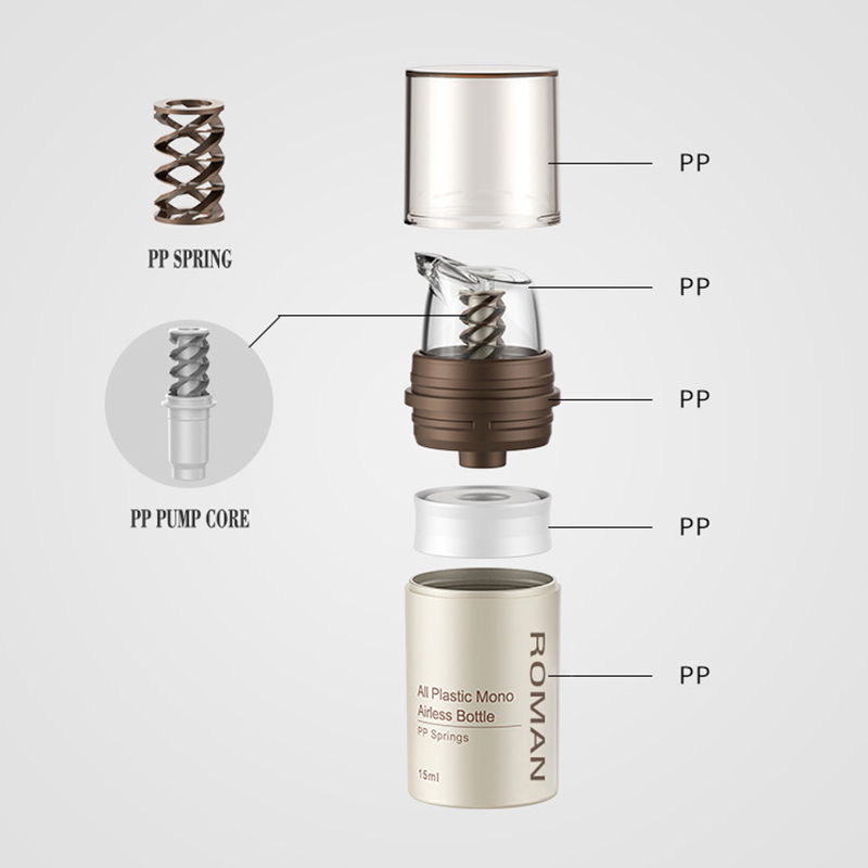 Brown Plastic Airless Cosmetic Cream Clear Pump Bottle Skincare Dispenser makeup container para sa cream gel lotion Brown Plastic Airless Cosmetic Cream Clear Pump Bottle Skincare Dispenser makeup container para sa cream gel lotion