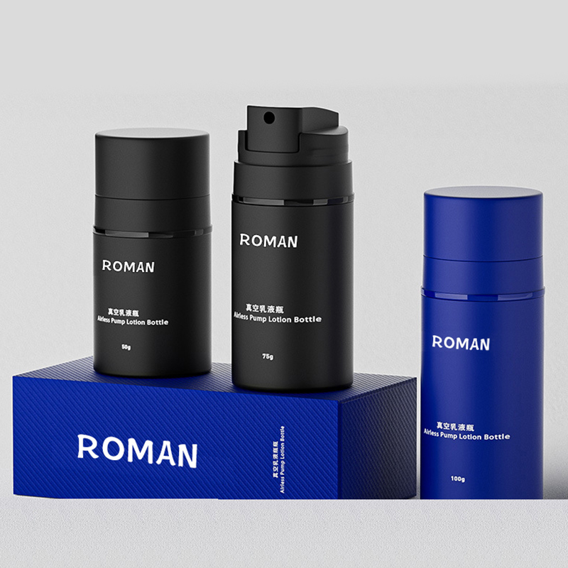 Matte Black Lotion Bottle 15ml 30ml 50ml 100ml 120ml 150ml Skincare Essence Pump Airless Bottle Para sa Cosmetic Packaging