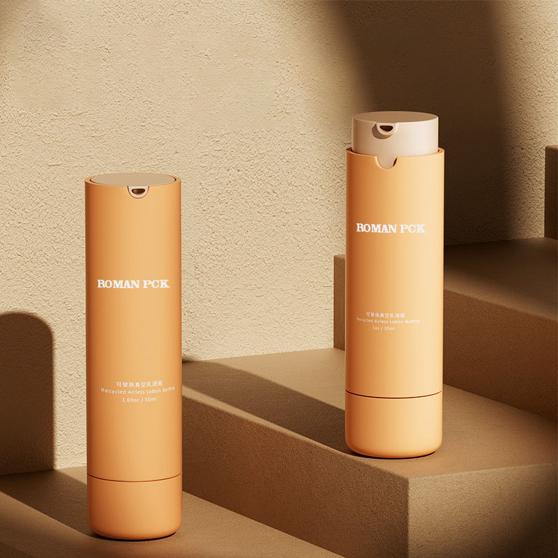 Orange 15ml 30ml 50ml plastic airless pump bote pp tulad ng para sa cream lotion na pangangalaga sa balat kosmetiko serum packaging