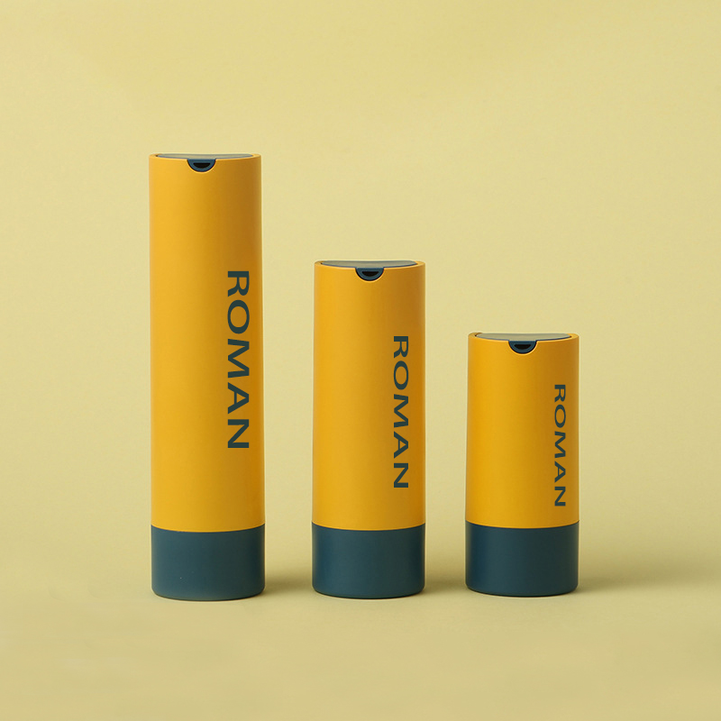 Bilog na plastik na cosmetic serum container skincare airless pump bote para sa losyon o mukha mist 15ml 30ml 50ml