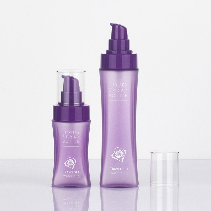 80ml 120ml 150ml 200ml na hugis ng alagang hayop na plastik na bote ng paglalakbay na sumasabog na disenyo para sa mga lotion toner-maliit na laki ng maginhawang spray bote