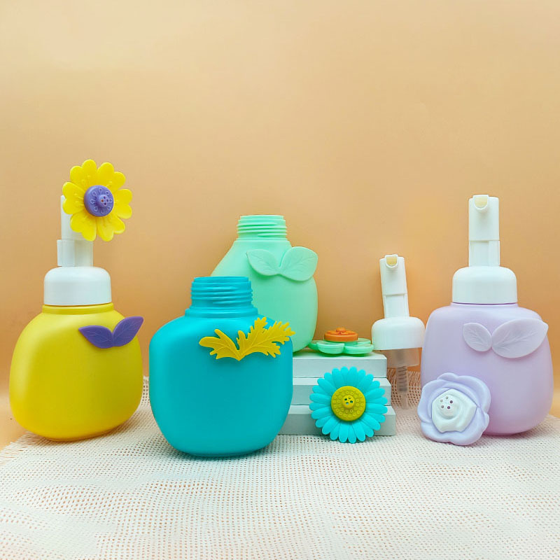 180ml 200ml 300ml 350ml bulaklak foam pump bote cute na mga bata foaming pump dispenser kosmetiko bote pump foam transfer na may bulaklak brush 180ml 200ml 300ml 350ml bulaklak foam pump bote cute na mga bata foaming pump dispenser kosmetiko bote pump foam transfer na may bulaklak brush