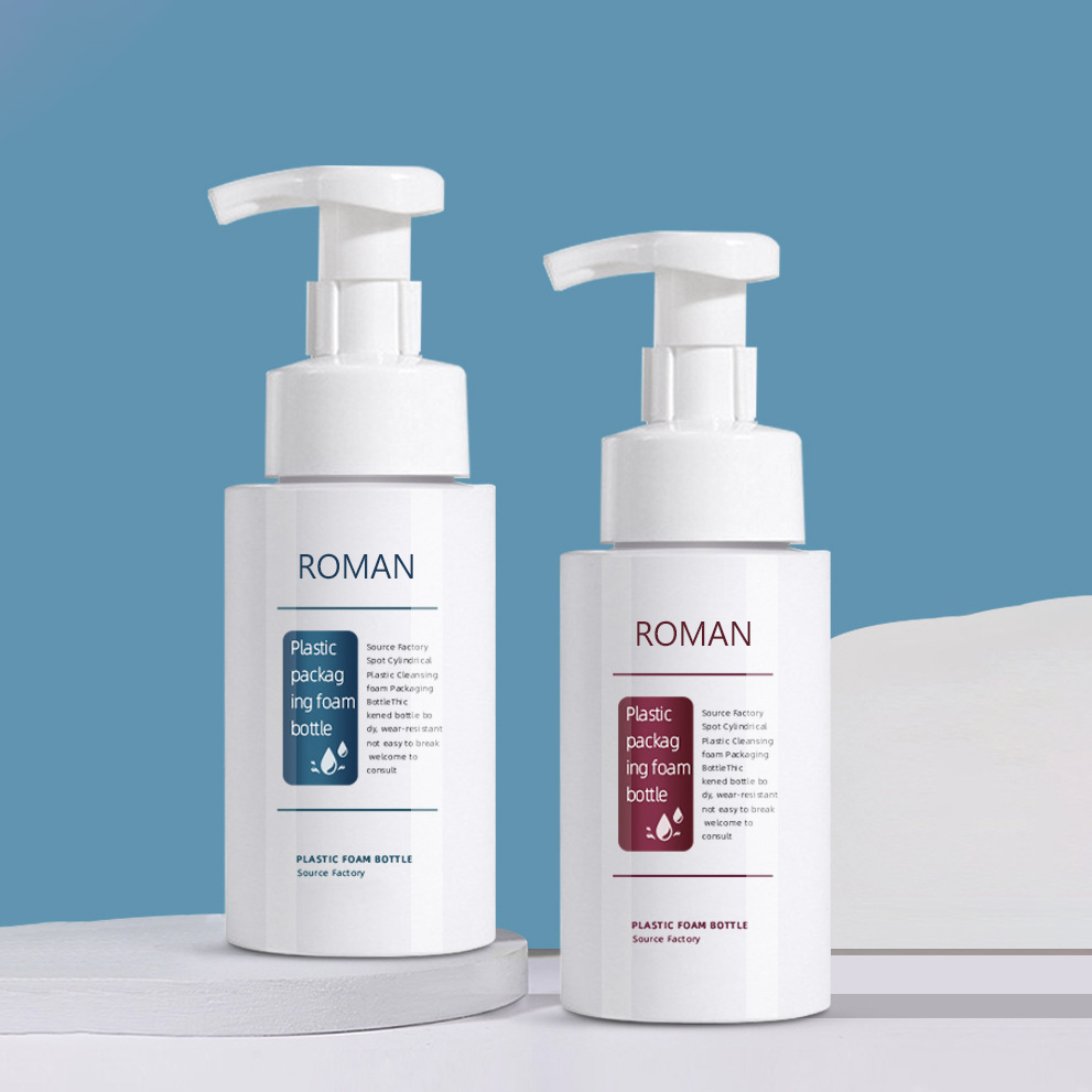 Plastik na cute na bilog na kamay sanitizer cleansing foam pump bote 200ml 300ml 500ml laki para sa facial cleanser shampoo packaging