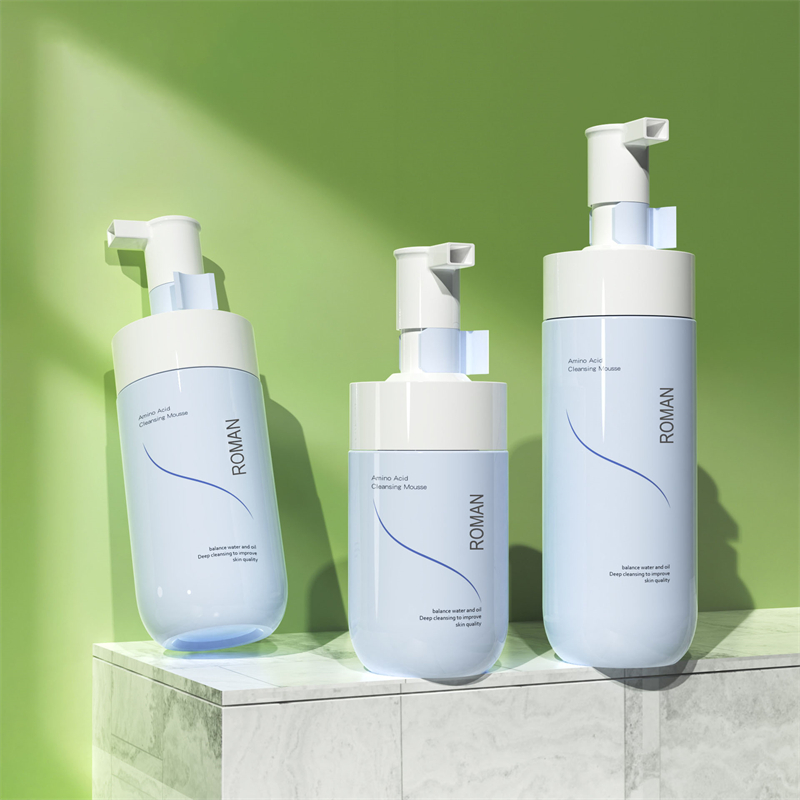 Pribadong label facial whitening foamer banayad na paglilinis ng mousse bubble cleanser blue pet foam pump bote 150ml 200ml 300ml Pribadong label facial whitening foamer banayad na paglilinis ng mousse bubble cleanser blue pet foam pump bote 150ml 200ml 300ml