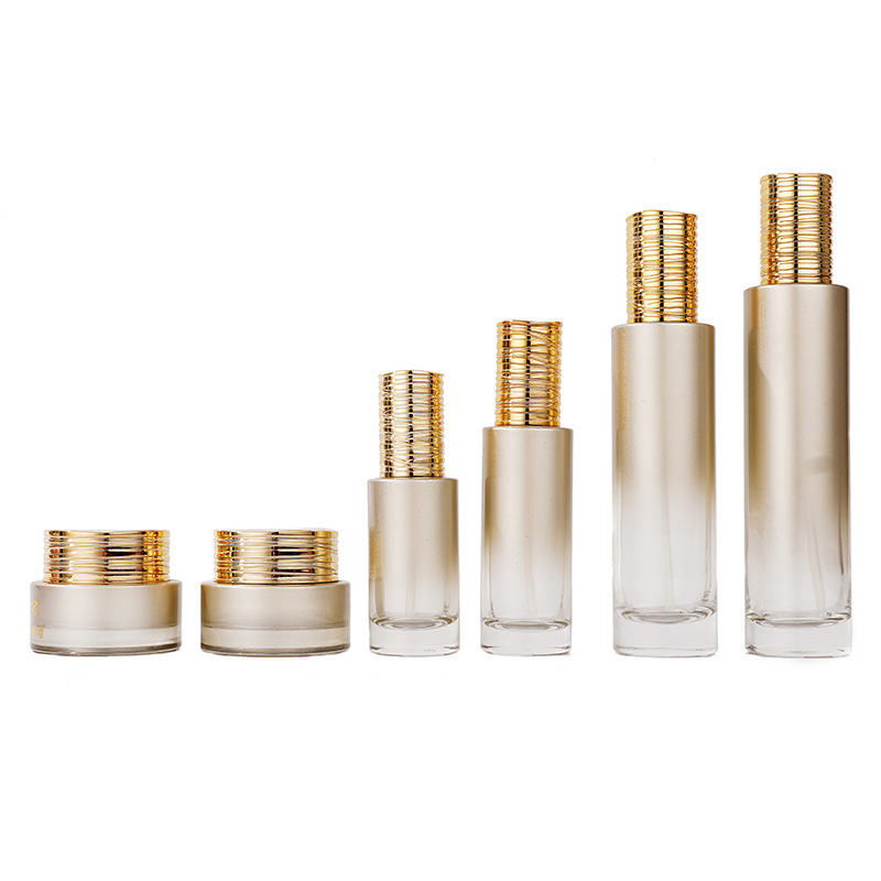 Glass serum bote na may electroplated brushed takip Glass serum bote na may electroplated brushed takip