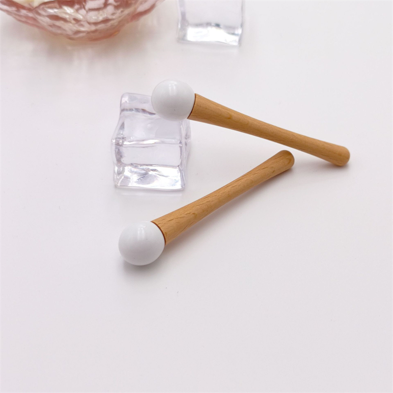 Wooden-handle ceramic bead eye cream massage stick cosmetic spatula Wooden-handle ceramic bead eye cream massage stick cosmetic spatula