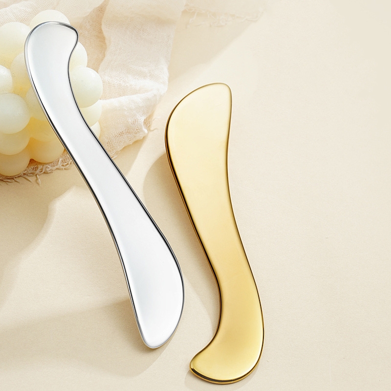 Zinc alloy gua sha tool, kasama ang makinis na disenyo na hugis ng talim Zinc alloy gua sha tool, kasama ang makinis na disenyo na hugis ng talim