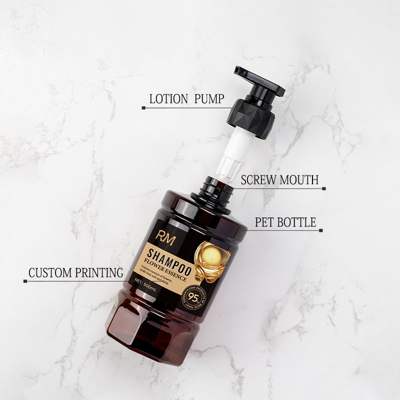 500ml Pet Plastic Petal Pump bote na may Screw Pump High Value Hotel Shampoo Bottle Para sa Personal na Pag -aalaga ng Pag -aalaga 500ml Pet Plastic Petal Pump bote na may Screw Pump High Value Hotel Shampoo Bottle Para sa Personal na Pag -aalaga ng Pag -aalaga