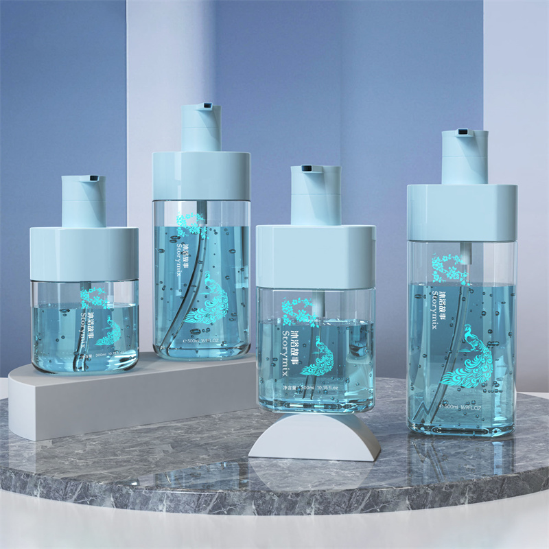 Luxury 300ml 500ml Oval Body Wash Press Lotion Pump Bottles Para sa Mga Matanda Kids Moisturizing Shower Gel Lotion Whitening Bubble Mga Tampok ng Amino Acid