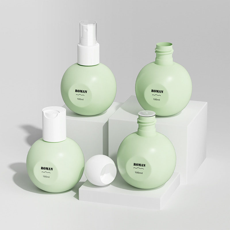 180ml Pe Spherical Empty Bottles Bagong Disenyo Refillable Plastic Lotion Pump Bottle Para sa Cream Shampoo Perfume Cosmetic Packaging
