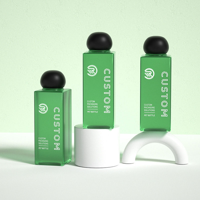 Premium Plastic Square 200ml 250ml Malinaw na Frosted Cosmetic Lotion Bottles Para sa Pangangalaga sa Balat Serum Premium Toner Packaging na may Ball na Hugis ng Ball