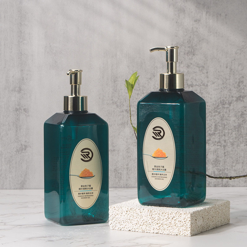 Pribadong Label Pet Plastik Dark Green Skincare Moisturizer Body Lotion Buhok Pangangalaga ng Buhok Shampoo Dispensing Bottle Container 550ml