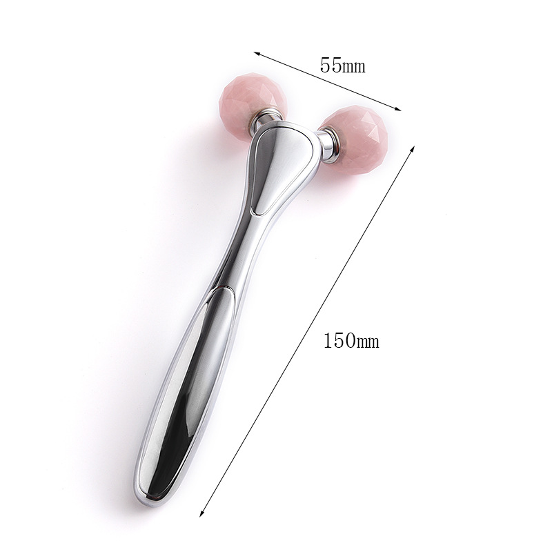 Y-Shaped Facial Roller na may Jade Roller & Zinc Alloy Handle Y-Shaped Facial Roller na may Jade Roller & Zinc Alloy Handle